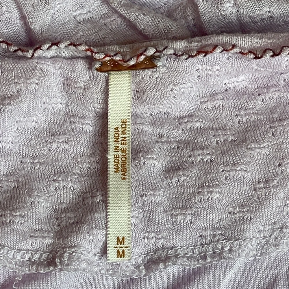 Free People Lilac Embroidered Boho Peasant Top Long Sleeve Women’s M